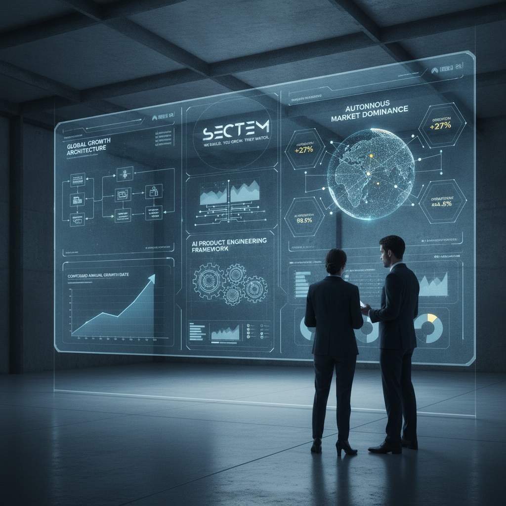 A sophisticated, modern command center interface representing autonomous growth and market dominance.